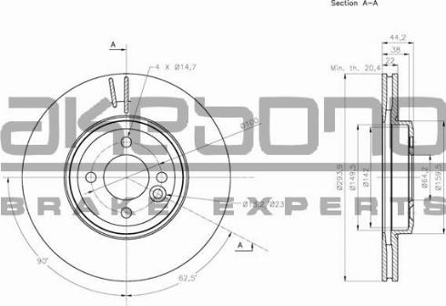 Akebono BN-0294 - Гальмівний диск autozip.com.ua