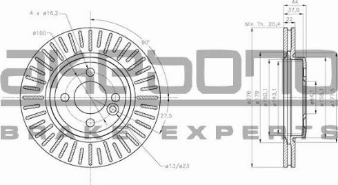 Akebono BN-0295E - Гальмівний диск autozip.com.ua