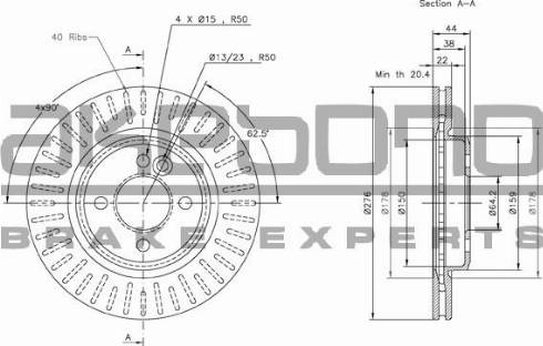 Akebono BN-0293 - Гальмівний диск autozip.com.ua