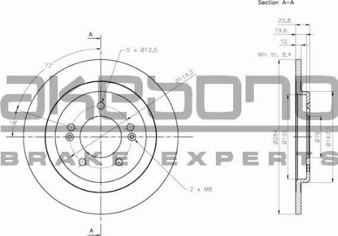 Akebono BN-0265 - Гальмівний диск autozip.com.ua