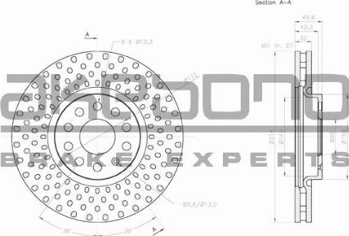 Akebono BN-0268 - Гальмівний диск autozip.com.ua