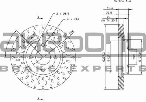 Akebono BN-0215 - Гальмівний диск autozip.com.ua