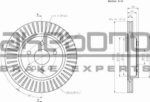 Akebono BN-0216 - Гальмівний диск autozip.com.ua