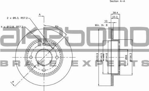 Akebono BN-0210 - Гальмівний диск autozip.com.ua