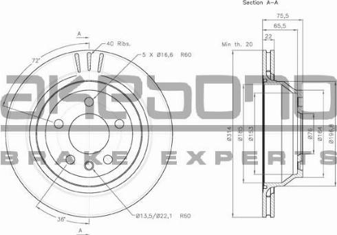 Akebono BN-0211E - Гальмівний диск autozip.com.ua