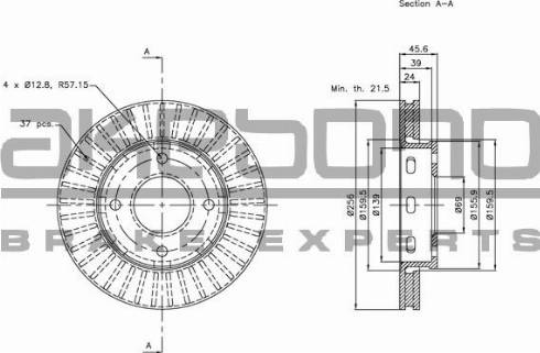 Akebono BN-0212 - Гальмівний диск autozip.com.ua