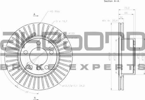 Akebono BN-0288 - Гальмівний диск autozip.com.ua