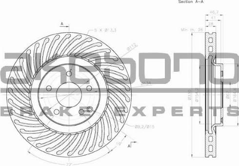 Akebono BN-0798 - Гальмівний диск autozip.com.ua