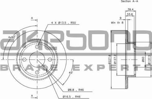 Akebono BN-0758E - Гальмівний диск autozip.com.ua