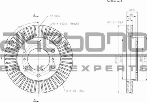 Akebono BN-0760 - Гальмівний диск autozip.com.ua