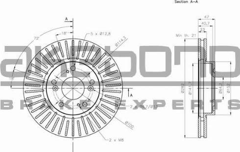 Akebono BN-0706 - Гальмівний диск autozip.com.ua