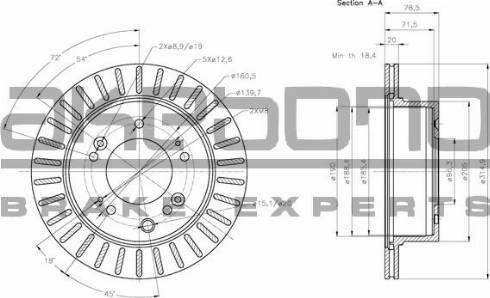 Akebono BN-0734 - Гальмівний диск autozip.com.ua