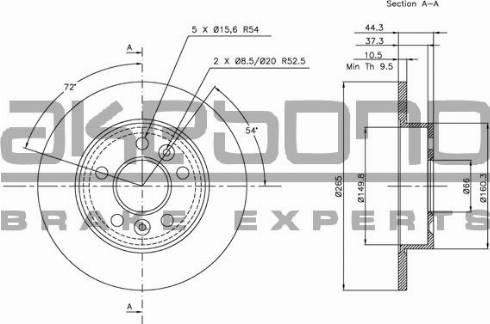 Akebono BN-0721 - Гальмівний диск autozip.com.ua