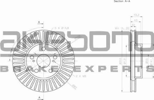 Akebono BN-0728 - Гальмівний диск autozip.com.ua