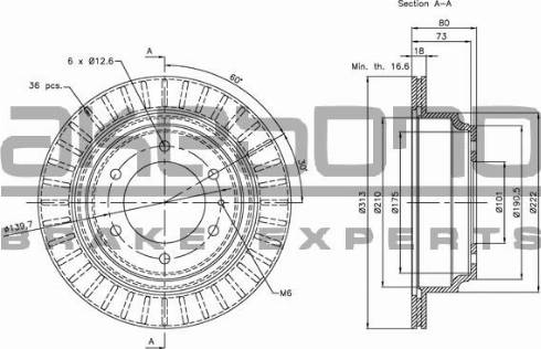 Akebono BN-0723E - Гальмівний диск autozip.com.ua