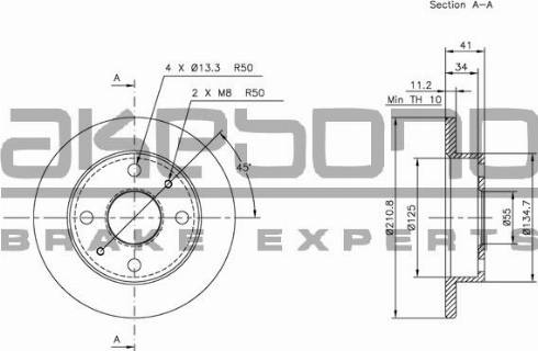 Akebono BN-0722 - Гальмівний диск autozip.com.ua