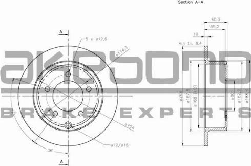 Akebono BN-0727 - Гальмівний диск autozip.com.ua