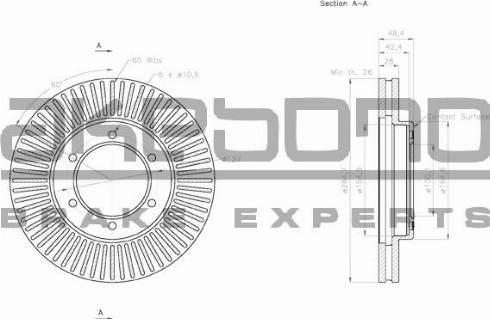 Akebono BN-1083E - Гальмівний диск autozip.com.ua