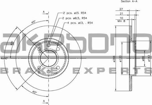 Akebono BN-1029 - Гальмівний диск autozip.com.ua