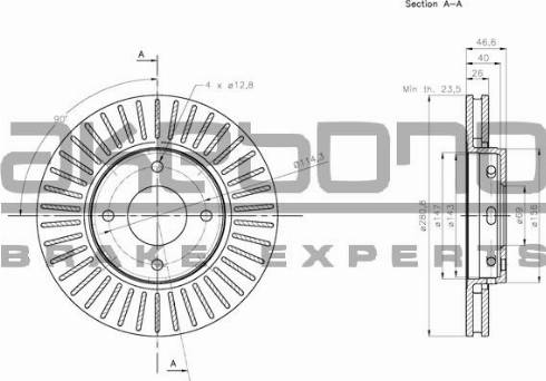 Akebono BN-1147 - Гальмівний диск autozip.com.ua