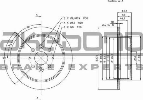 Akebono BN-1103 - Гальмівний диск autozip.com.ua