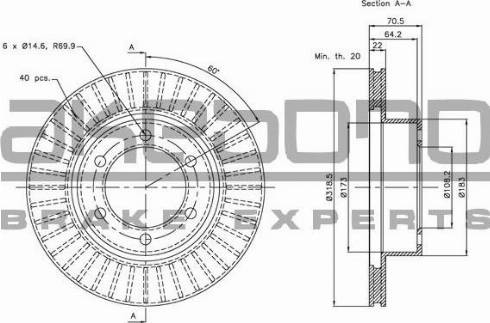 Akebono BN-1107 - Гальмівний диск autozip.com.ua