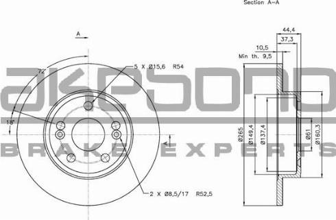 Akebono BN-1171E - Гальмівний диск autozip.com.ua