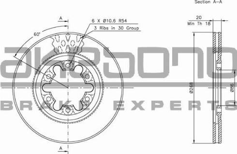 Akebono BN-1351E - Гальмівний диск autozip.com.ua