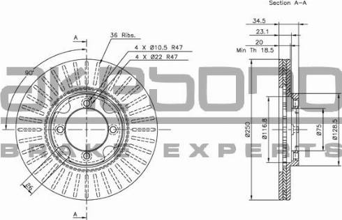 Akebono BN-1310 - Гальмівний диск autozip.com.ua