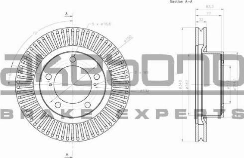 Akebono BN-1298E - Гальмівний диск autozip.com.ua