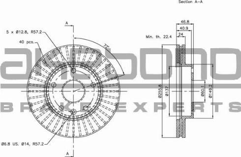 Akebono BN-1266E - Гальмівний диск autozip.com.ua