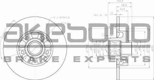 Akebono BN-1208 - Гальмівний диск autozip.com.ua