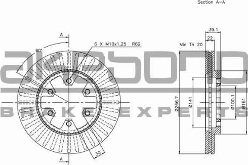 Akebono BN-1202E - Гальмівний диск autozip.com.ua