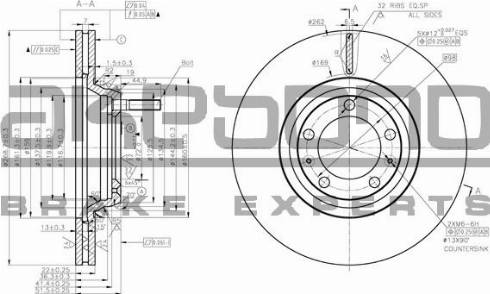 Akebono BN-1281E - Гальмівний диск autozip.com.ua