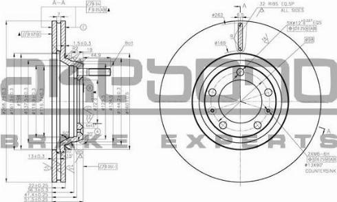 Akebono BN-1281 - Гальмівний диск autozip.com.ua