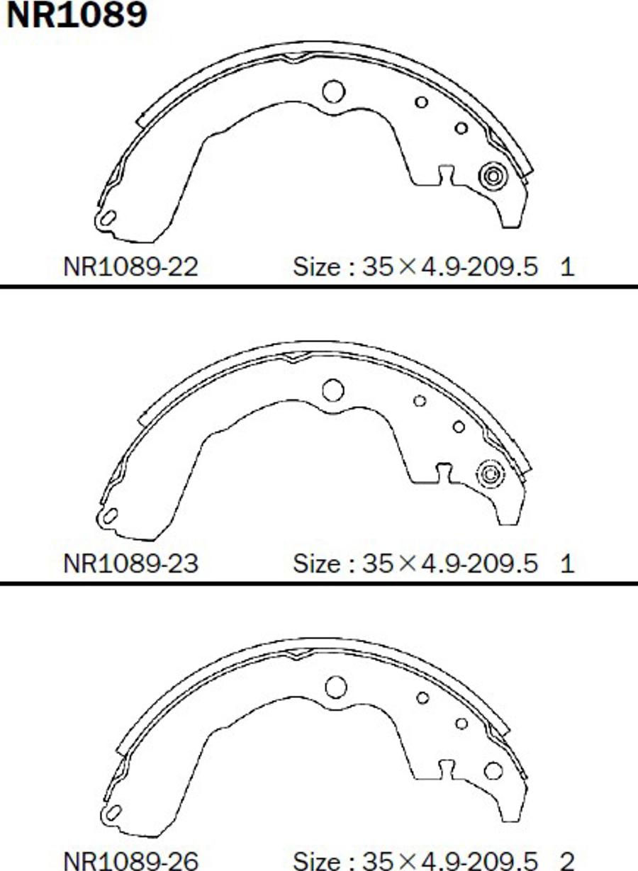 Akebono NR1089 - Комплект гальм, барабанний механізм autozip.com.ua