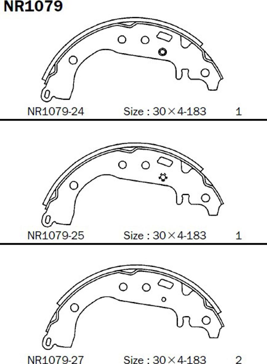 Akebono NR1079 - Комплект гальм, барабанний механізм autozip.com.ua