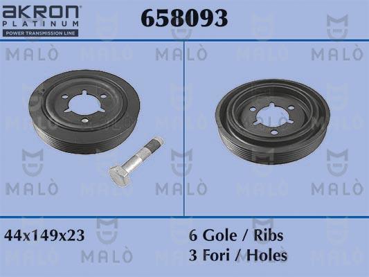 AKRON-MALÒ 658093 - Ремінний шків, колінчастий вал autozip.com.ua