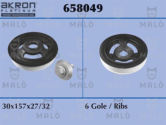 AKRON-MALÒ 658049 - Ремінний шків, колінчастий вал autozip.com.ua