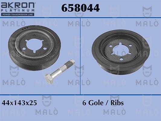 AKRON-MALÒ 658044 - Ремінний шків, колінчастий вал autozip.com.ua