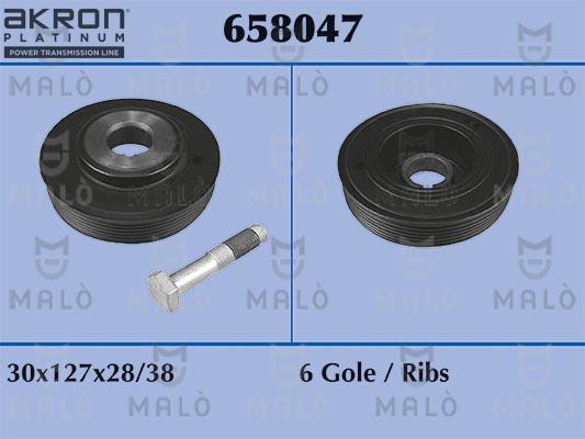 AKRON-MALÒ 658047 - Ремінний шків, колінчастий вал autozip.com.ua
