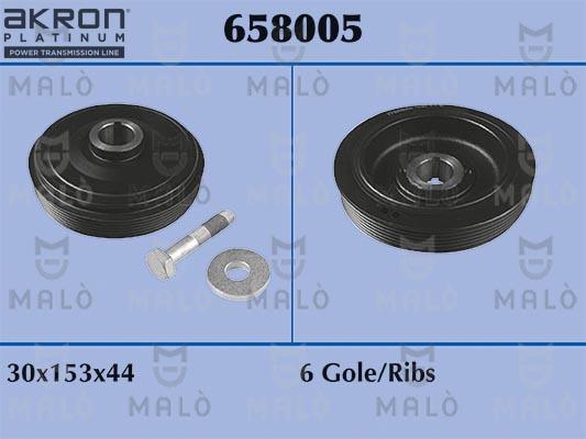 AKRON-MALÒ 658005 - Ремінний шків, колінчастий вал autozip.com.ua