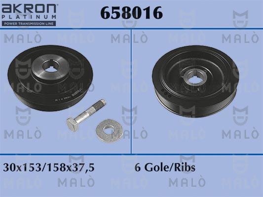 AKRON-MALÒ 658016 - Ремінний шків, колінчастий вал autozip.com.ua