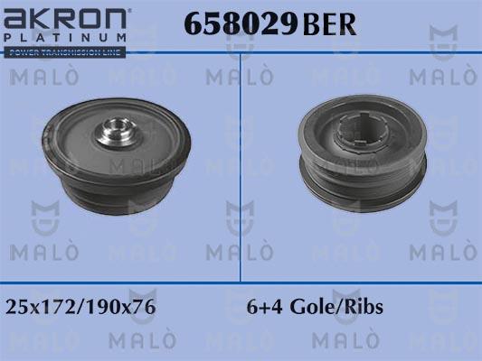 AKRON-MALÒ 658029BER - Ремінний шків, колінчастий вал autozip.com.ua