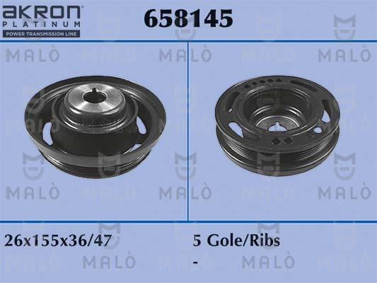 AKRON-MALÒ 658145 - Ремінний шків, колінчастий вал autozip.com.ua
