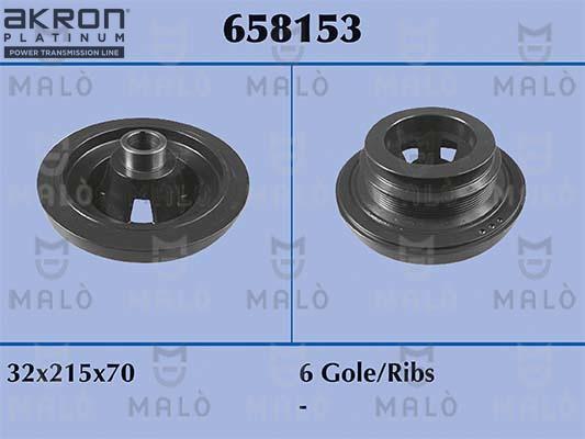 AKRON-MALÒ 658153 - Ремінний шків, колінчастий вал autozip.com.ua
