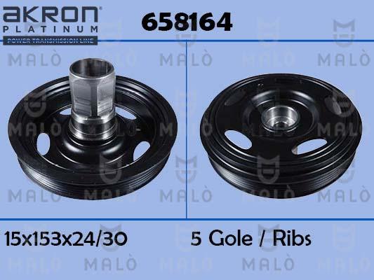 AKRON-MALÒ 658164 - Ремінний шків, колінчастий вал autozip.com.ua