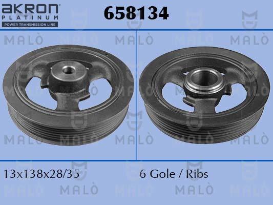 AKRON-MALÒ 658134 - Ремінний шків, колінчастий вал autozip.com.ua