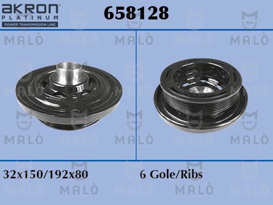 AKRON-MALÒ 658128 - Ремінний шків, колінчастий вал autozip.com.ua