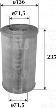 AKRON-MALÒ 1500285 - Повітряний фільтр autozip.com.ua